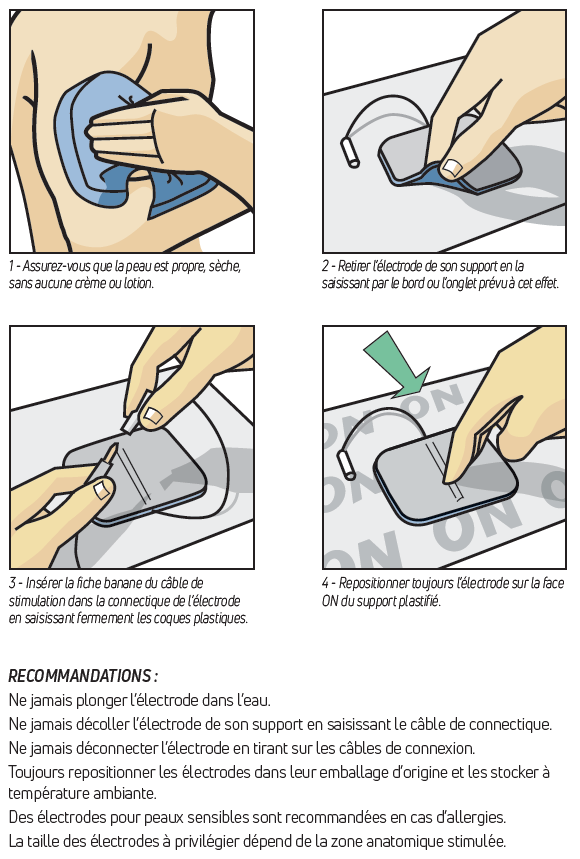 prendre soin des électrodes Dura-Stick Chattanooga