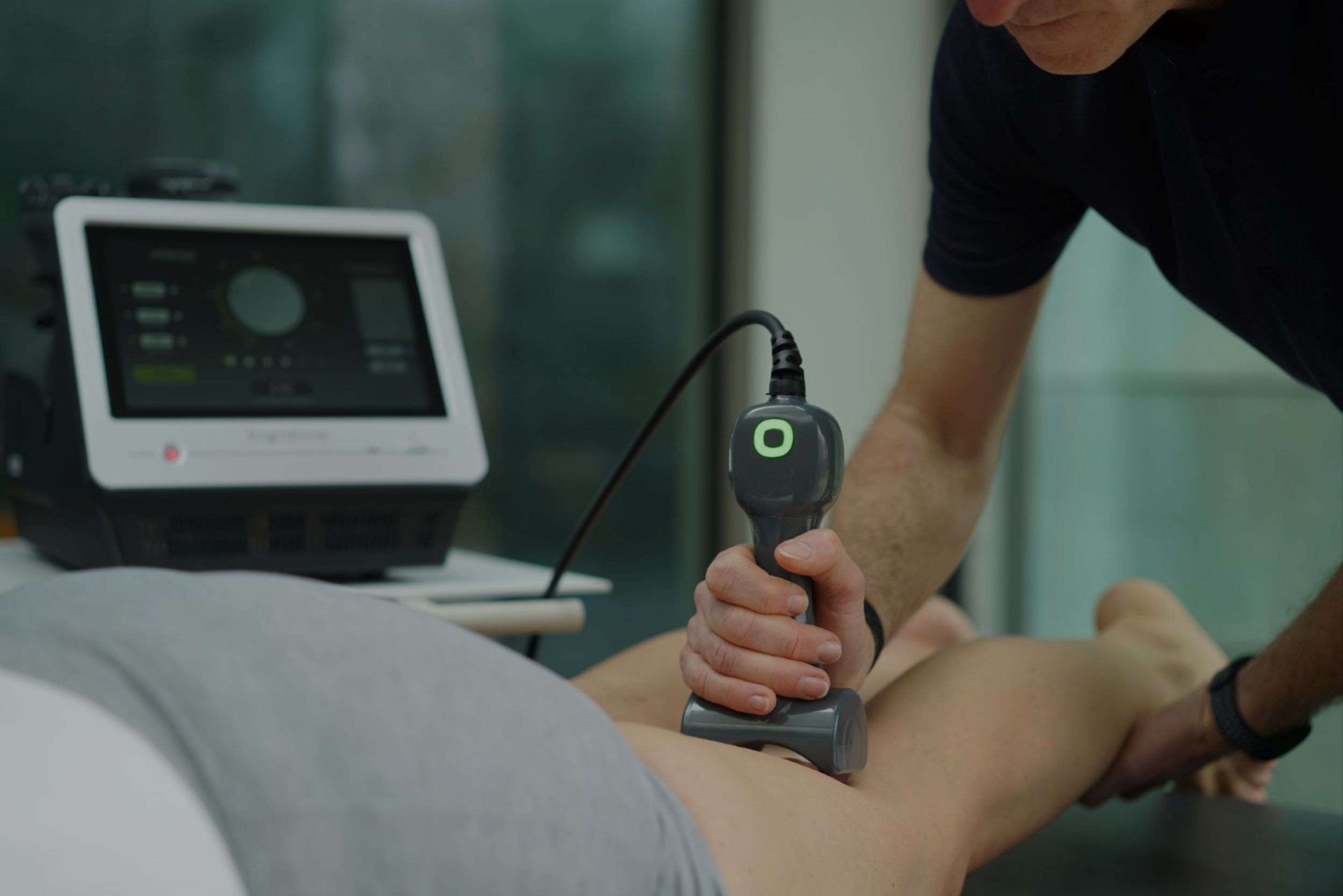 laser on back of patient's knee