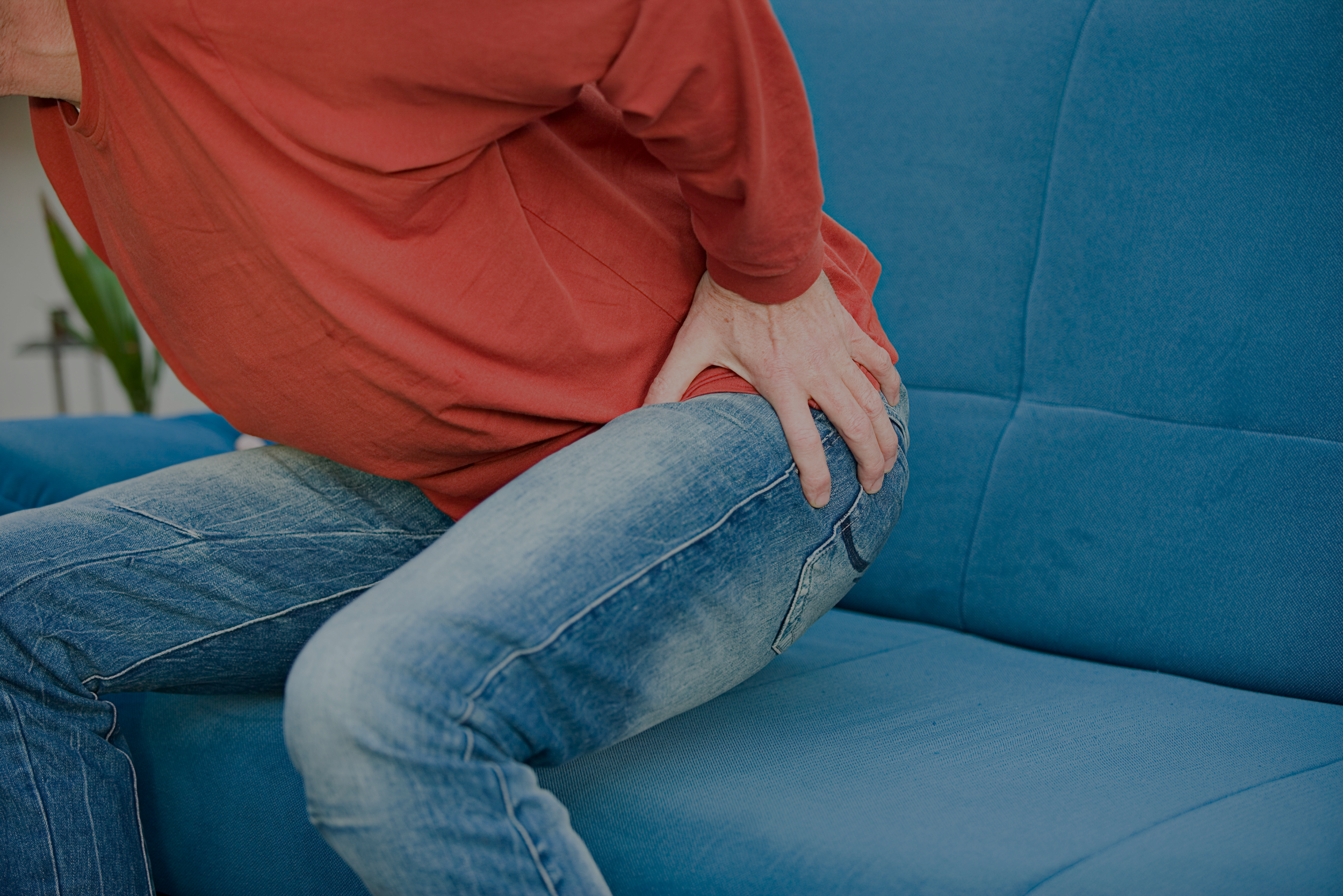 man with hip pain