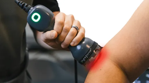 lightforce laser used on patient elbow