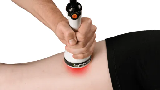 laser treatment on patient hamstrings