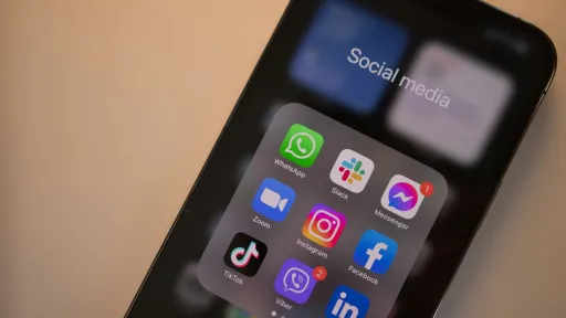 cell phone with social media apps listed
