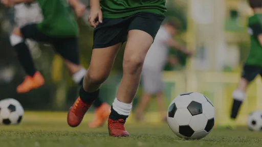 kids practicing soccer